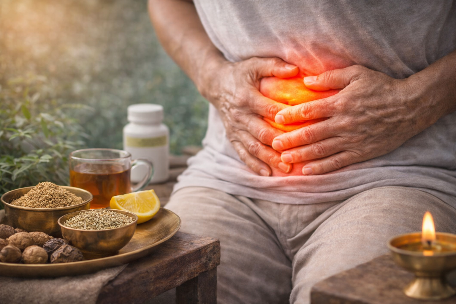Digestive disorders stomach pain with Ayurvedic treatment and natural remedies