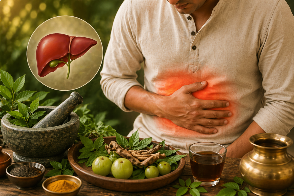 Ayurvedic treatment for liver disorders with natural herbs and detox therapy
